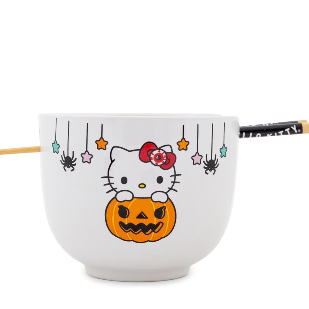 Hello Kitty Halloween Ceramic Bowl with Chopsticks